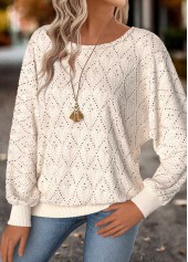 Beige Tummy Coverage Long Sleeve Round Neck T Shirt | thumb picture 