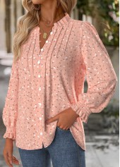 Pink Tummy Coverage Floral Print Long Sleeve Blouse | thumb picture 