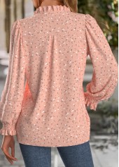 Pink Tummy Coverage Floral Print Long Sleeve Blouse | thumb picture 