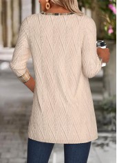Light Camel Tummy Coverage Plaid Long Sleeve T Shirt | thumb picture 
