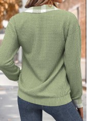 Sage Green Tummy Coverage Plaid Long Sleeve Sweatshirt | thumb picture 