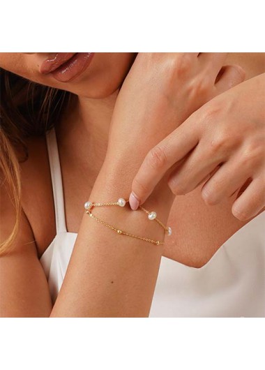 women clothes image of Golden Color Stainless Steel Detail Bracelet