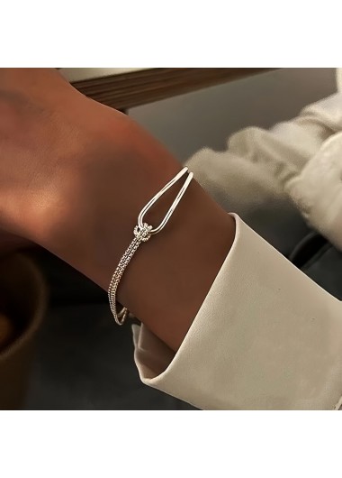 women clothes image of Silver Color Iron Twist Detail Bracelet