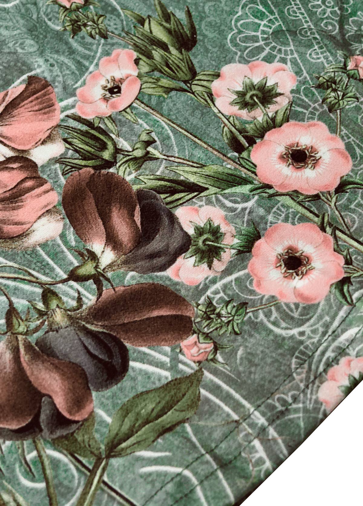 Sage Green Two Piece Floral Print Dress and Cardigan | picture 