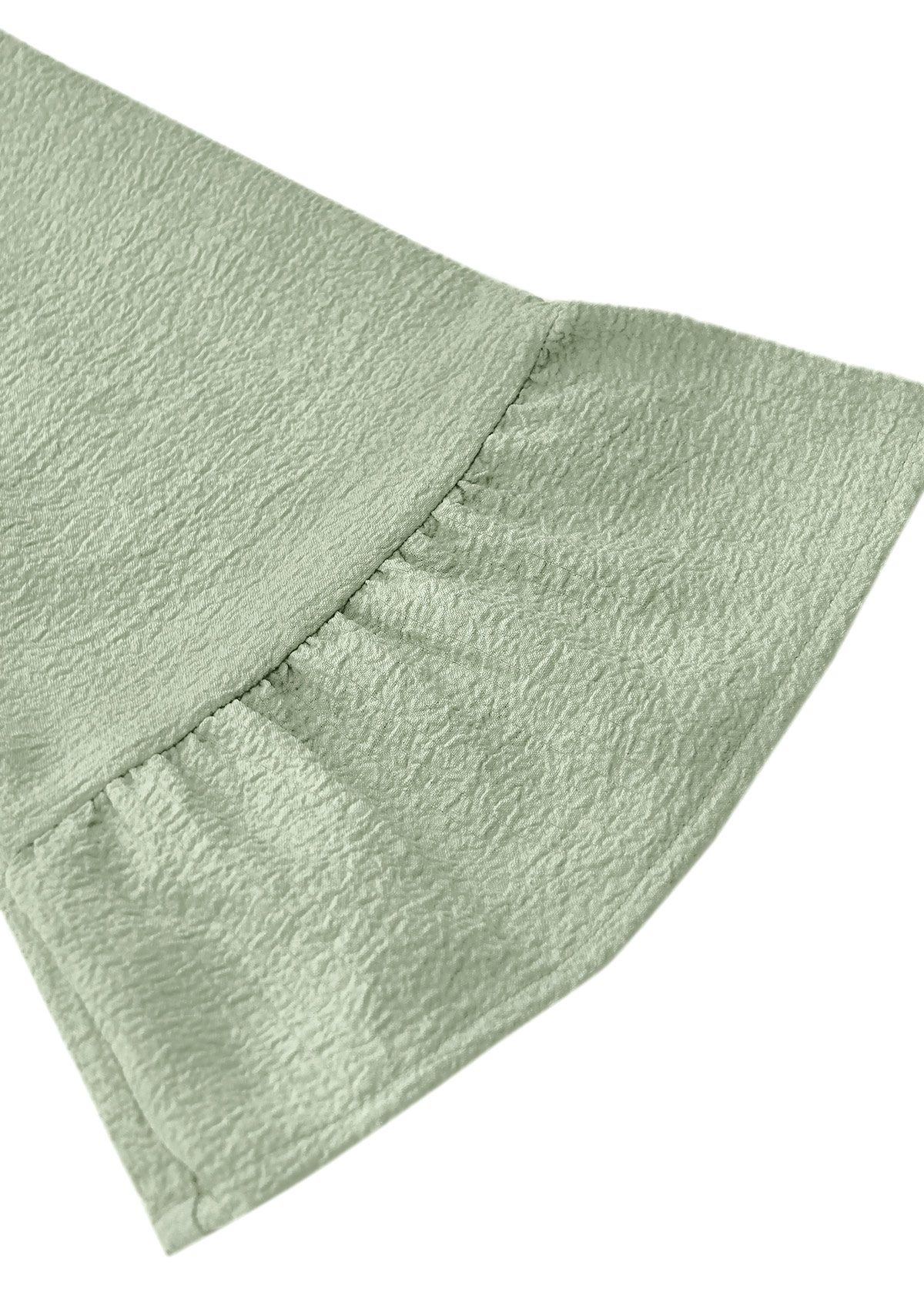 Sage Green Button A Line Half Sleeve Dress | picture 