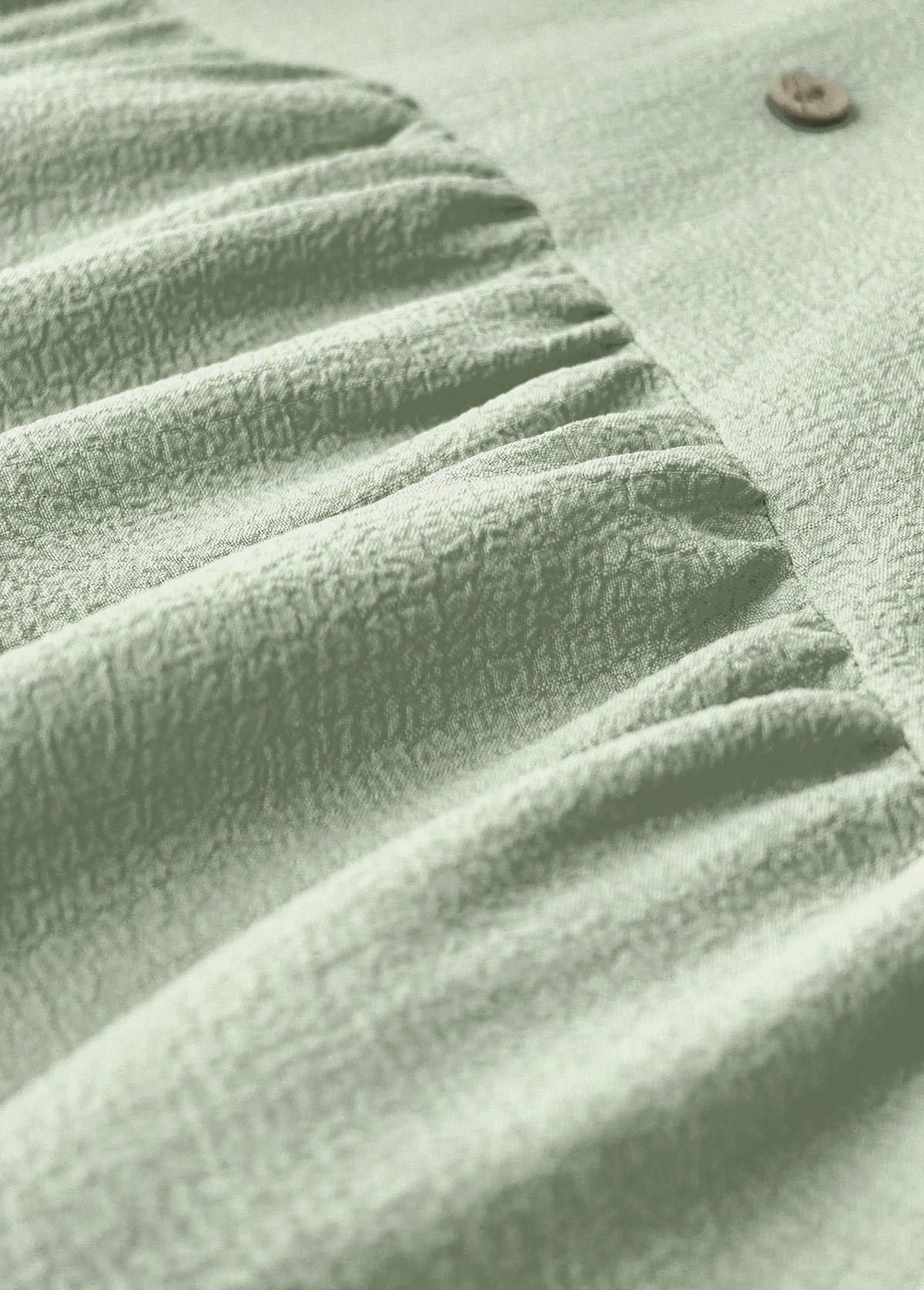 Sage Green Button A Line Half Sleeve Dress | picture 