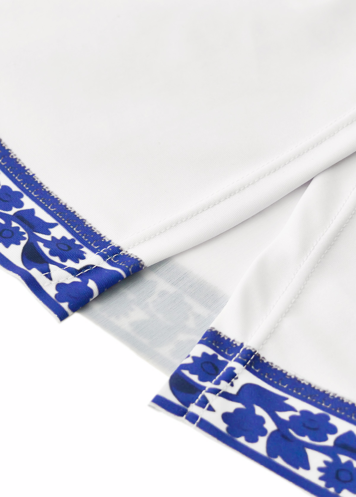 Ruched Random Floral Print Blue Tankini Set | picture 