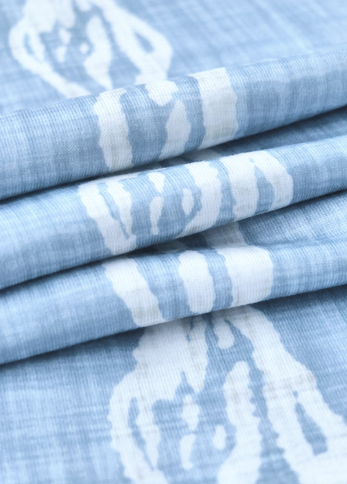 Light Blue Circular Ring Tropical Plants Print Strappy Dress | picture 