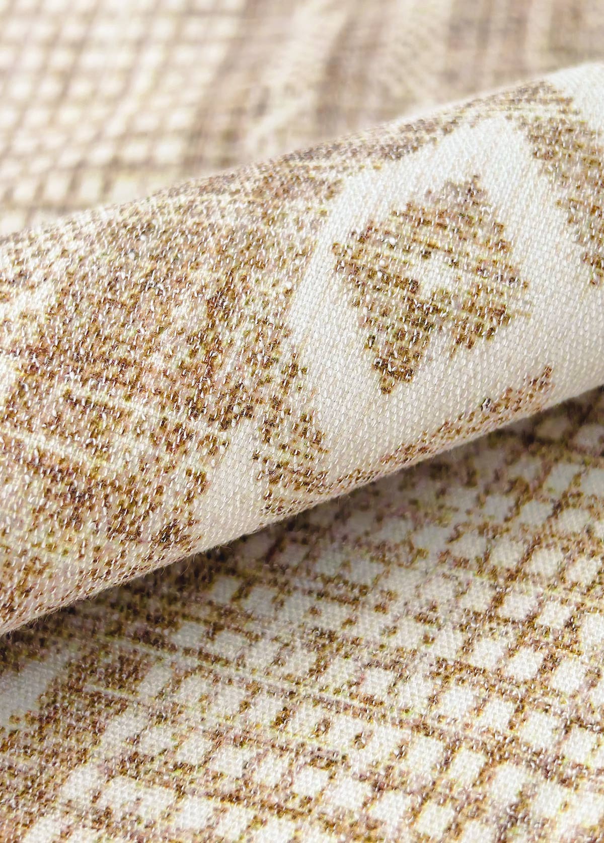 Light Camel Geometric Print Dress | picture 