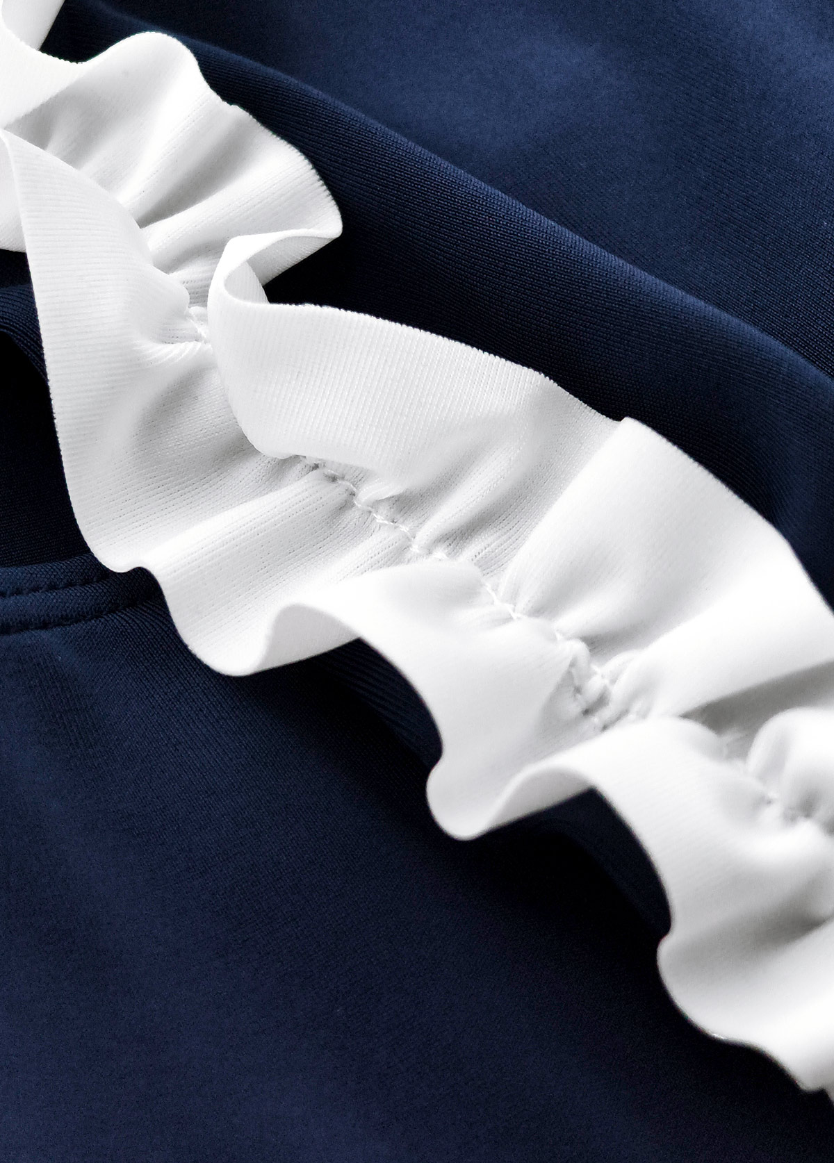 Tie Mid Waisted Striped Navy Tankini Set | picture 