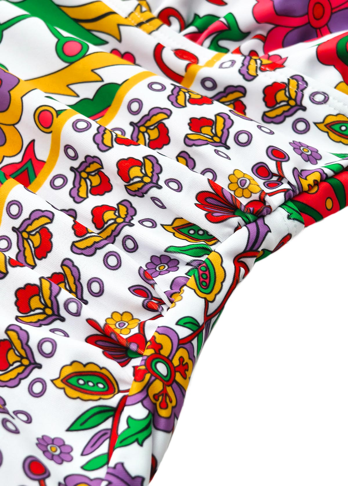 Circular Ring Floral Print Multi Color One Piece Swimwear | picture 