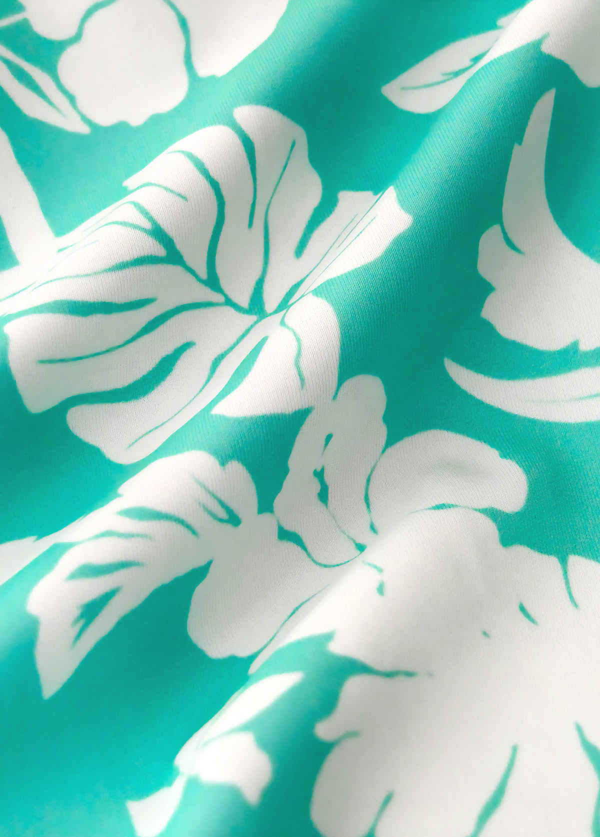 Mid Waisted Floral Print Cyan Tankini Set | picture 