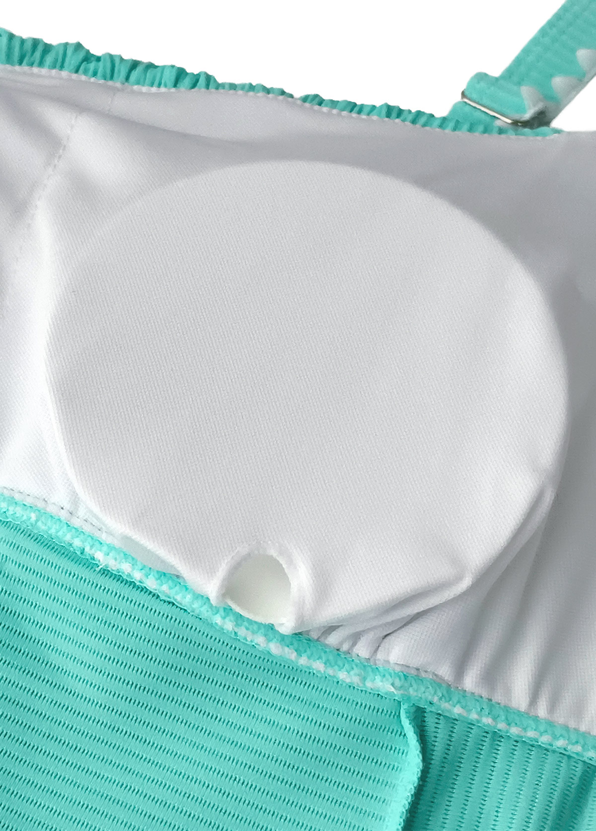 Mid Waisted Floral Print Cyan Tankini Set | picture 