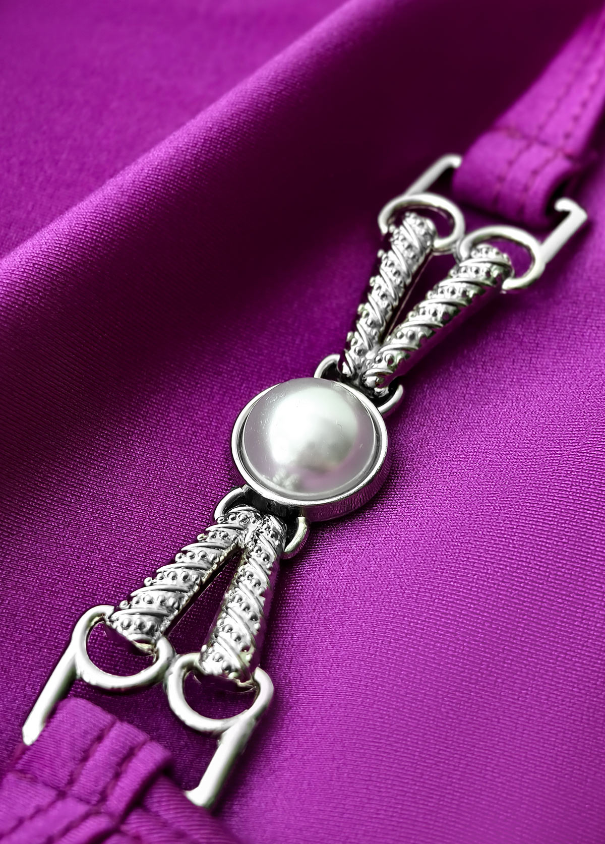 Twist V-Neck Purple One Piece Swimdress | picture 