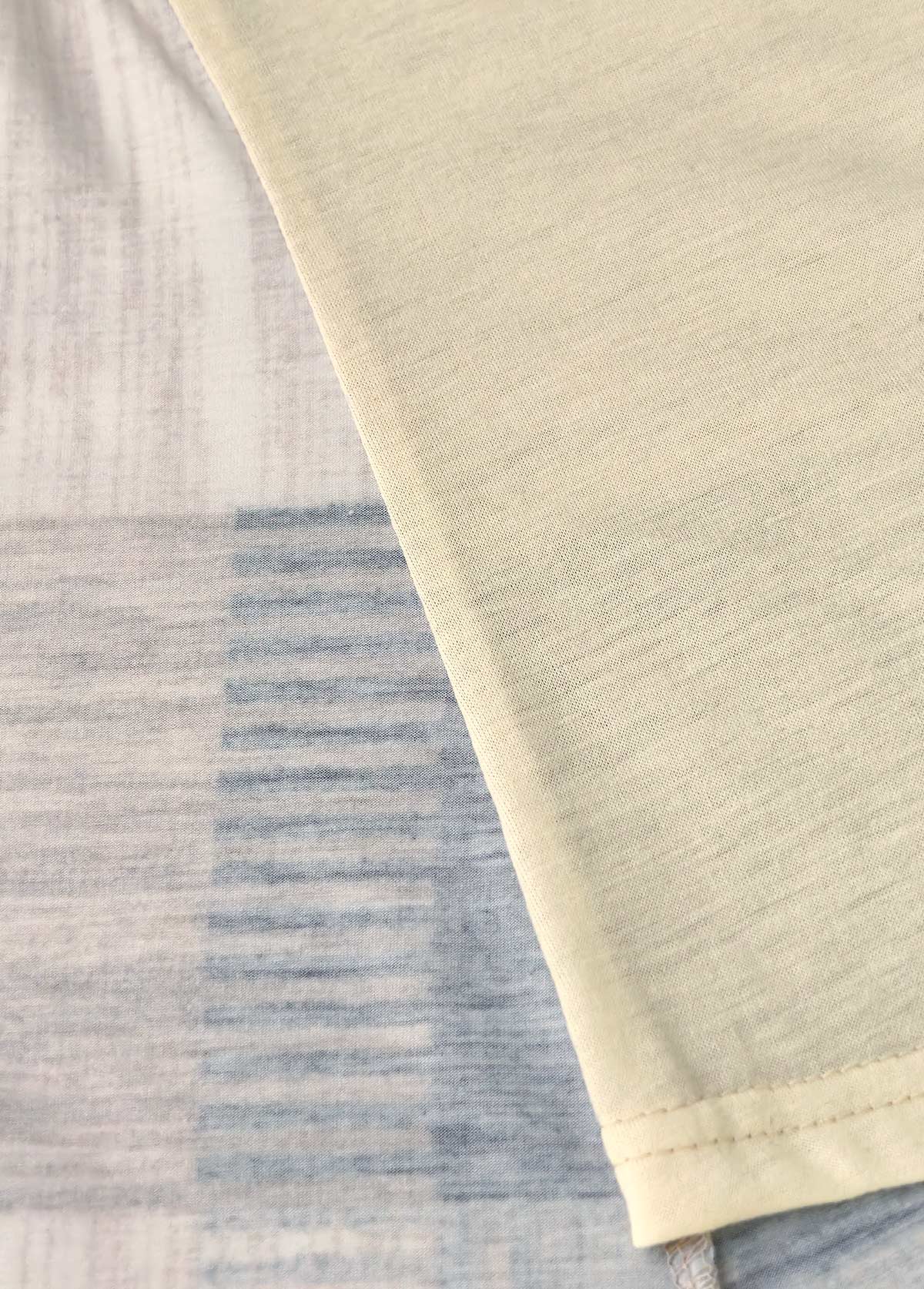 Multi Color Geometric Print Fake Two Piece Twinset | picture 