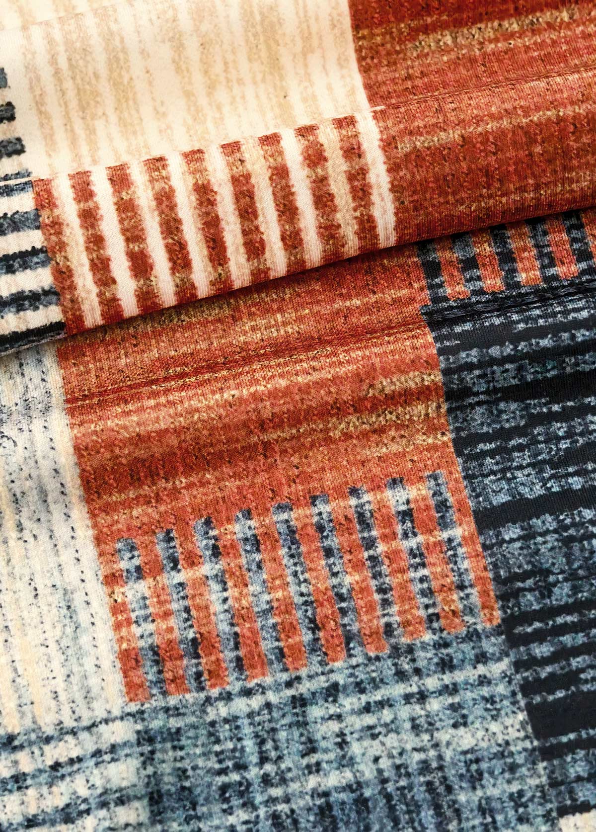 Multi Color Geometric Print Fake Two Piece Twinset | picture 