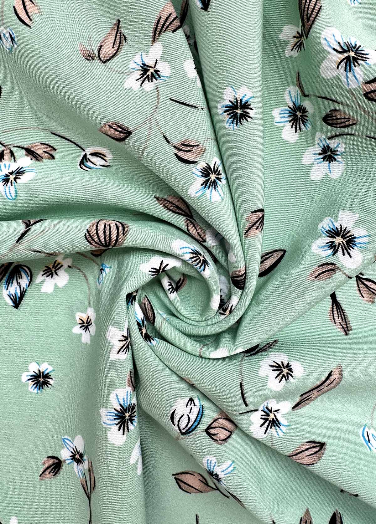 Sage Green Ditsy Floral Print A Line Skirt | picture 