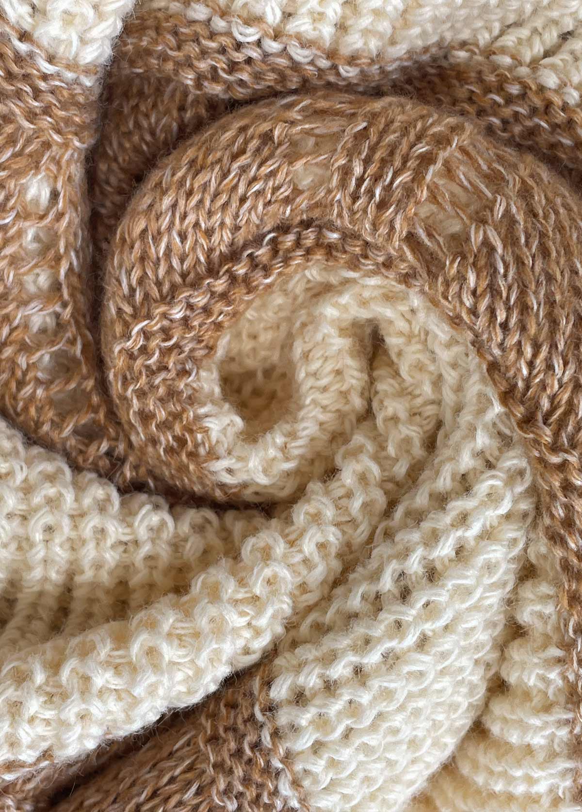 Beige Long Sleeve Round Neck Sweater | picture 