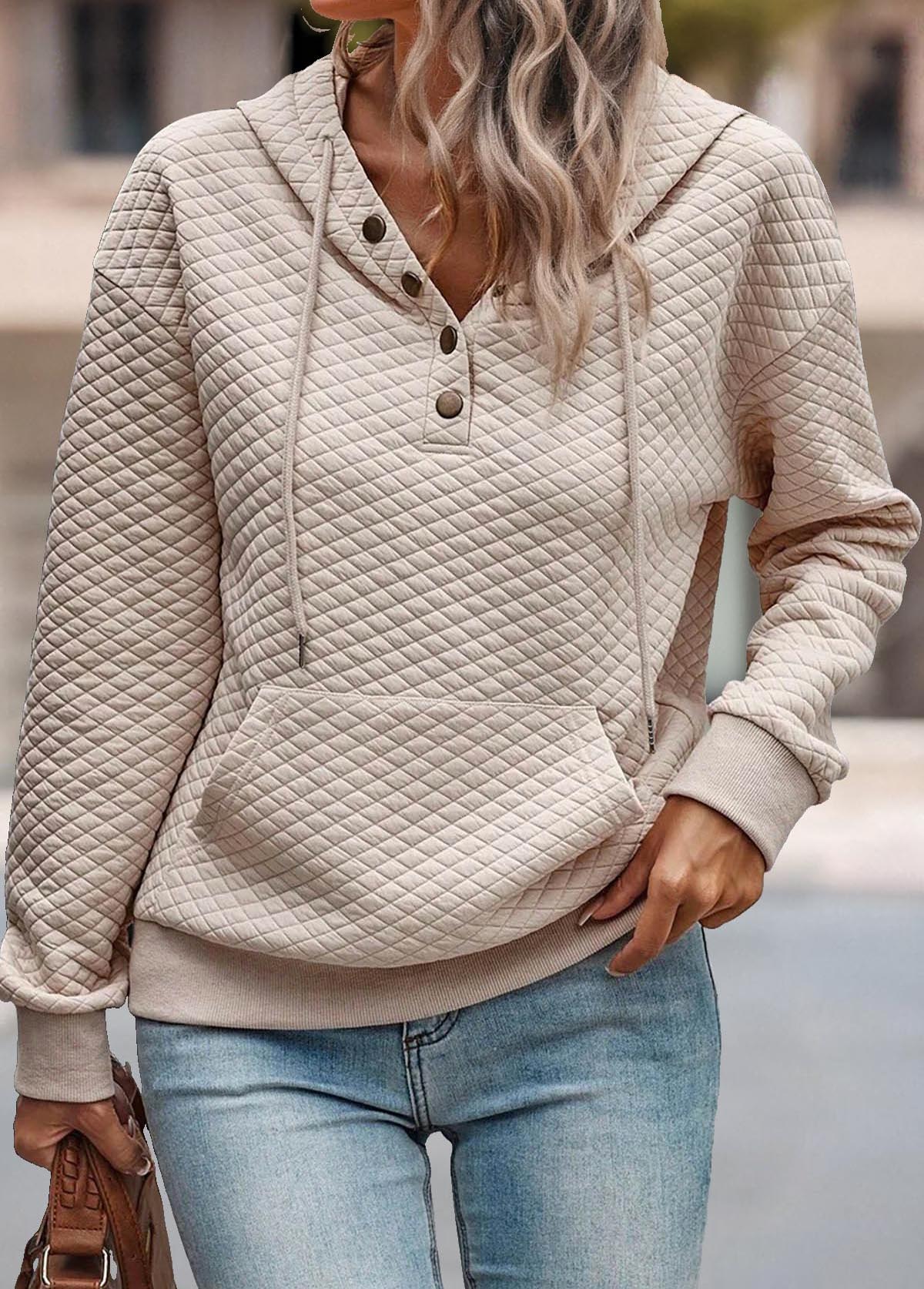 Light Coffee Tummy Coverage Long Sleeve Hoodie | picture 