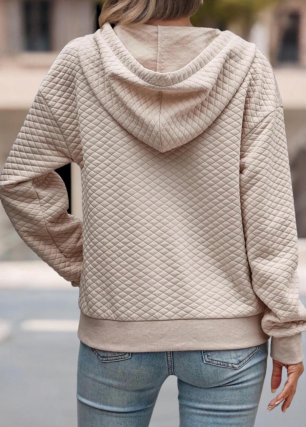 Light Coffee Tummy Coverage Long Sleeve Hoodie | picture 