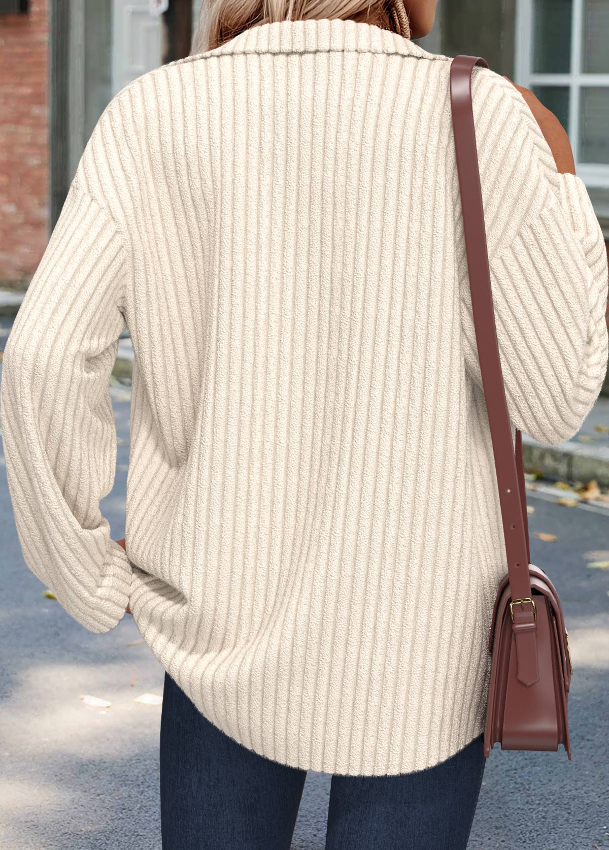 Beige Tummy Coverage Long Sleeve Shirt | picture 