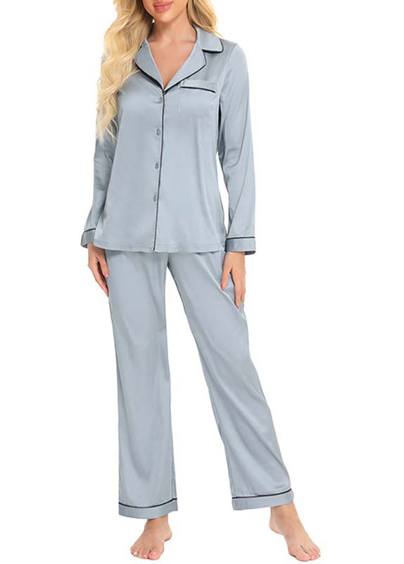 Dark Grey Long Sleeve Lounge Top and Pants | picture 