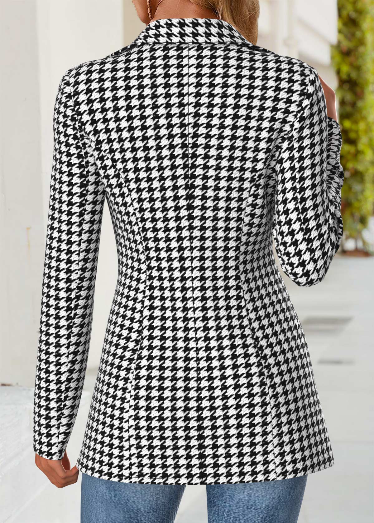 Black Geometric Print Blazer | picture 