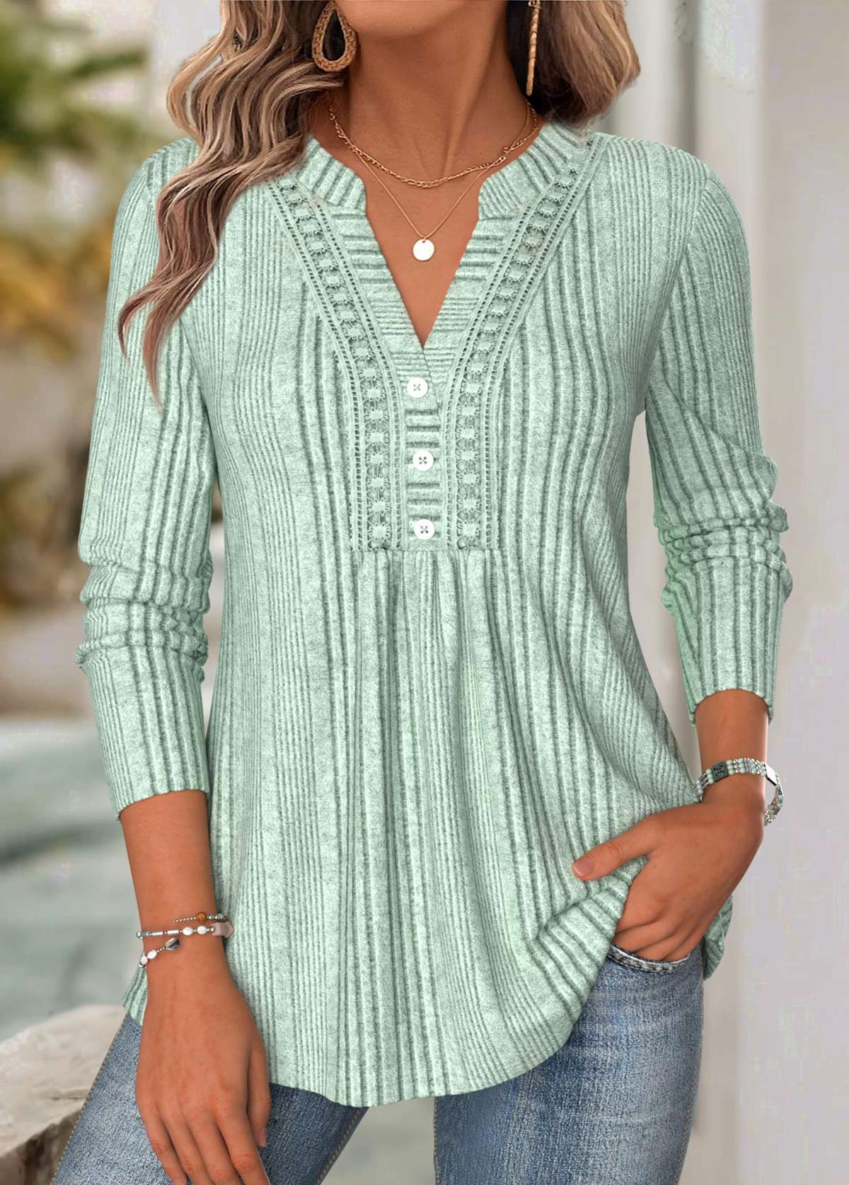 Sage Green Tummy Coverage Long Sleeve T Shirt | picture 