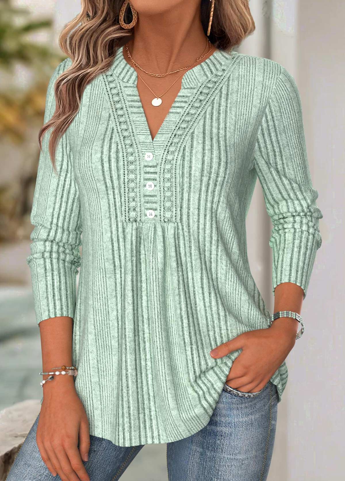 Sage Green Tummy Coverage Long Sleeve T Shirt | picture 