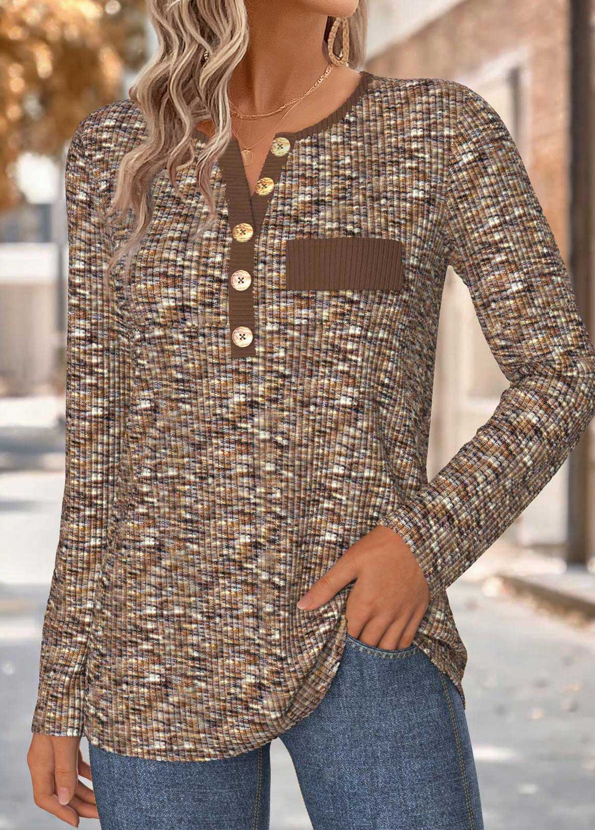 Dark Coffee Tummy Coverage Long Sleeve T Shirt | picture 