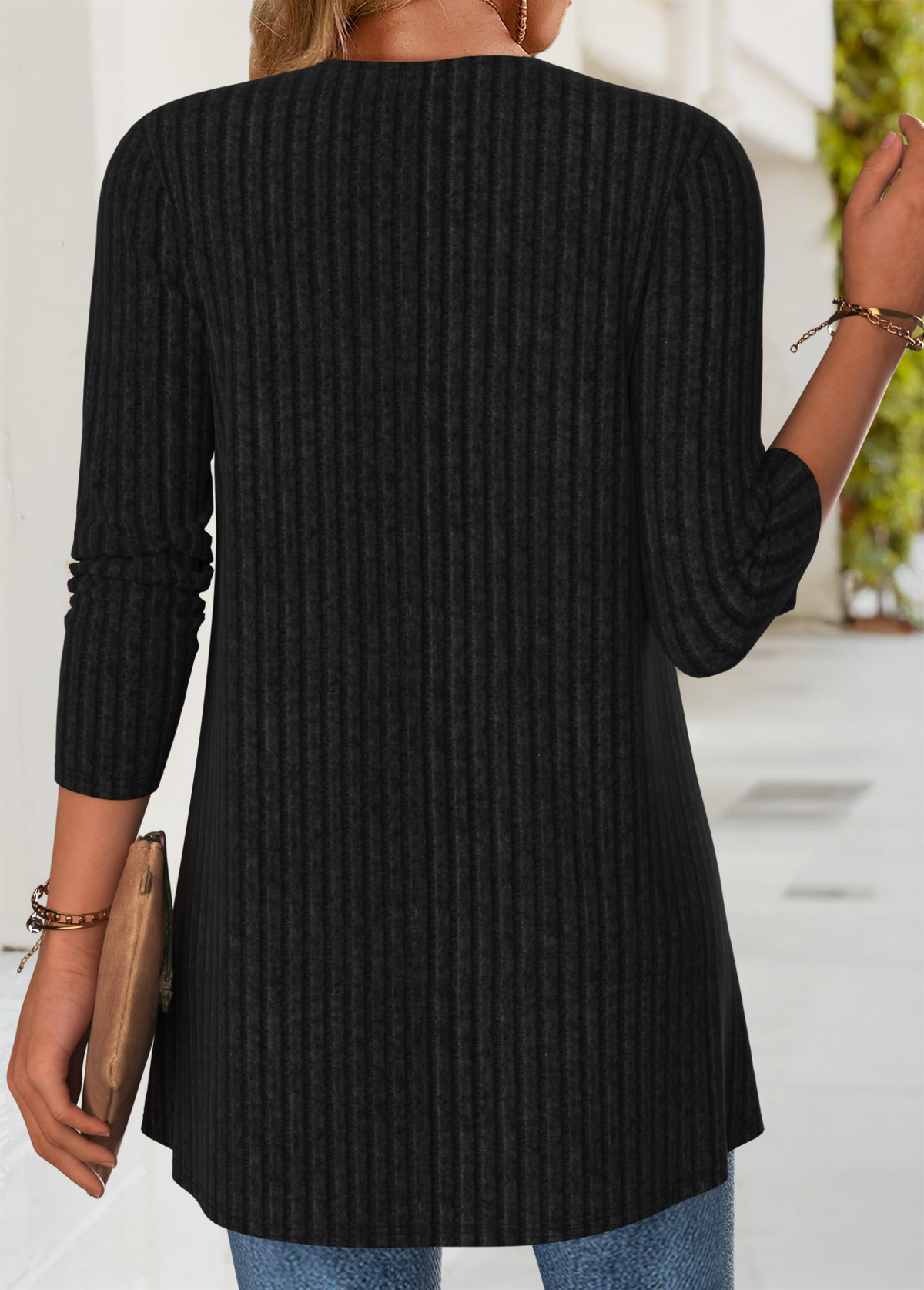 Black Tummy Coverage Geometric Print Fake Two Piece Twinset | picture 