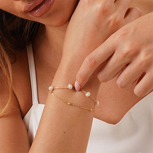 Golden Color Stainless Steel Detail Bracelet | picture 