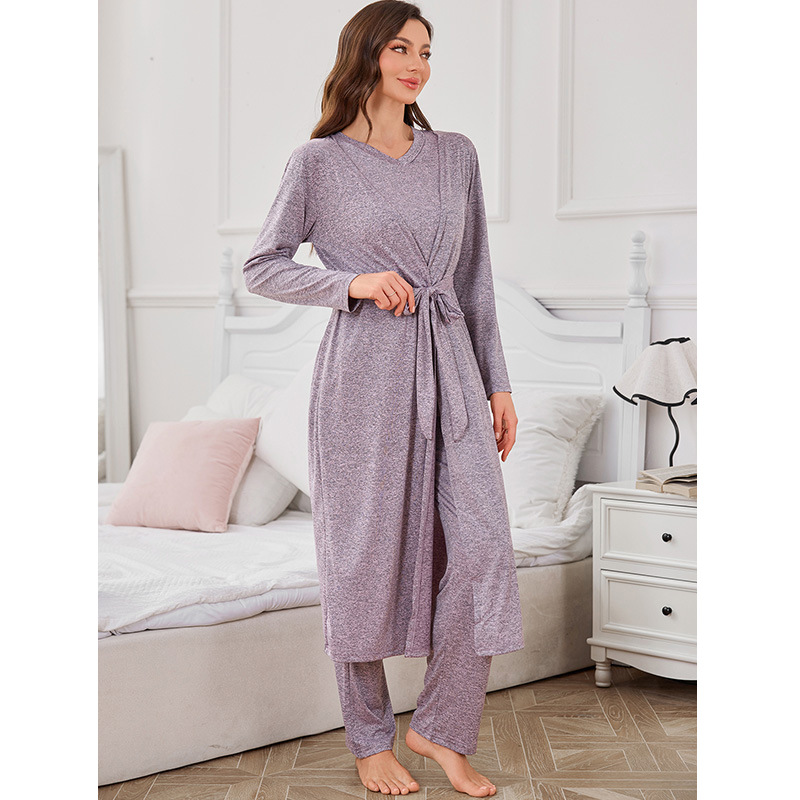 Dusty Purple Lounge Top and Pants and Cardigan | picture 