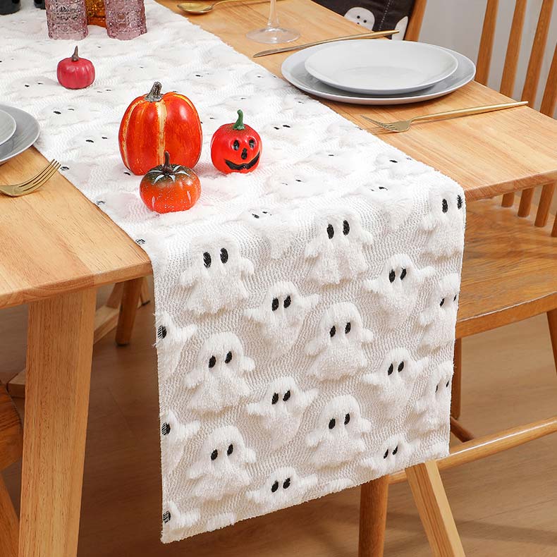 Halloween Ghost White Table Runner Tablecloth | picture 
