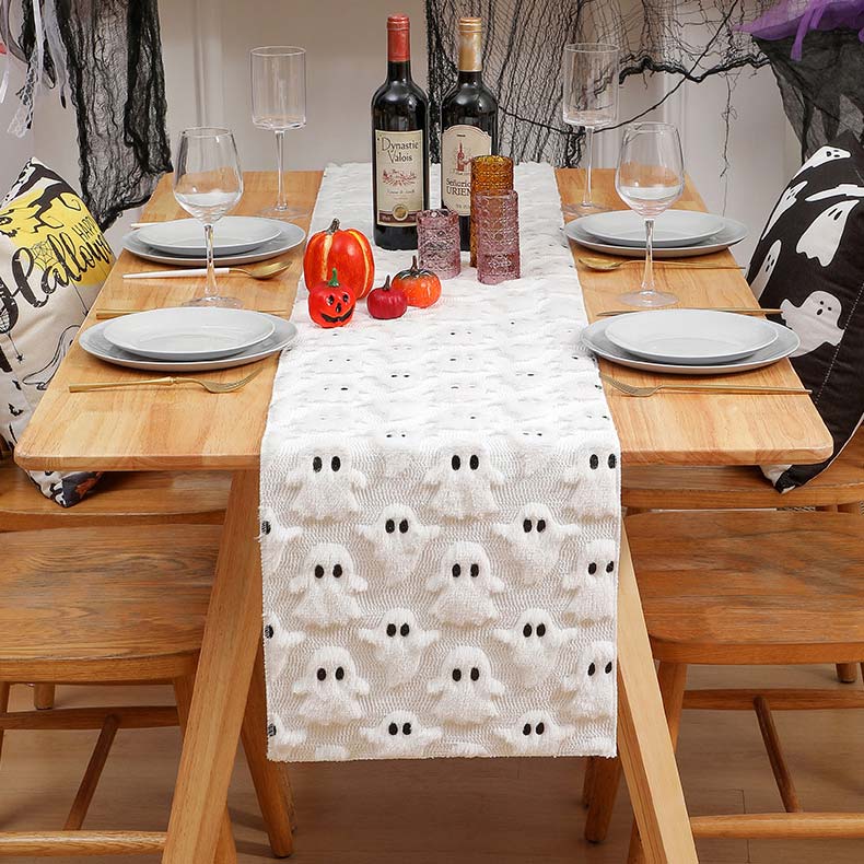 Halloween Ghost White Table Runner Tablecloth | picture 