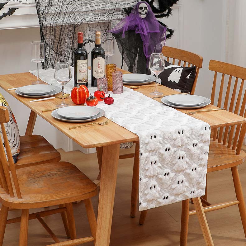 Halloween Ghost White Table Runner Tablecloth | picture 
