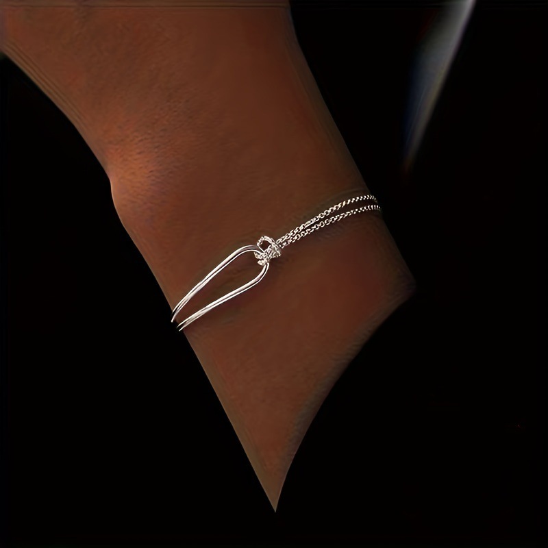 Silver Color Iron Twist Detail Bracelet | picture 