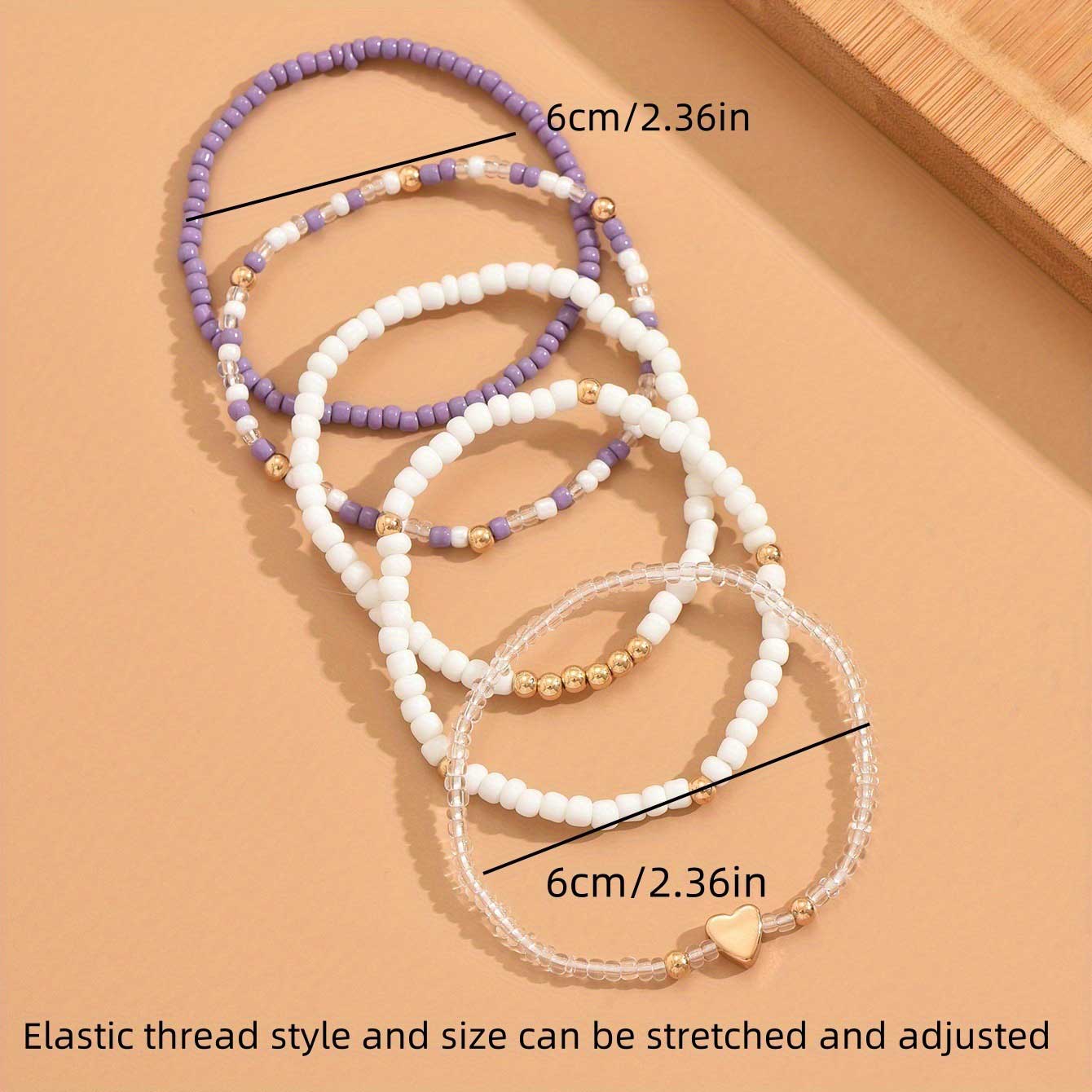 Light Purple Heart Seed Beads Bracelets | picture 