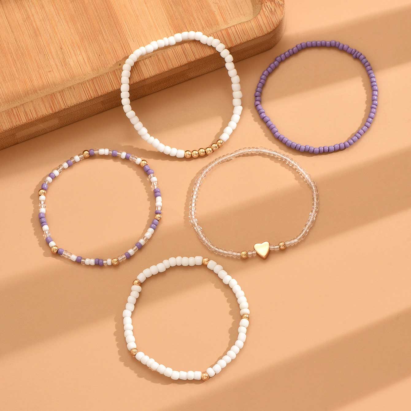 Light Purple Heart Seed Beads Bracelets | picture 