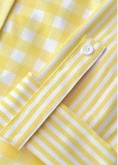 Light Yellow Patchwork Striped Long Sleeve Shirt | thumb picture 
