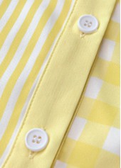 Light Yellow Patchwork Striped Long Sleeve Shirt | thumb picture 