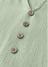 Sage Green Button A Line Half Sleeve Dress | thumb picture 