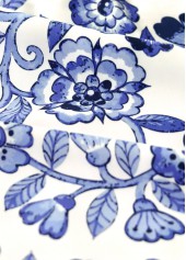 Ruched Random Floral Print Blue Tankini Set | thumb picture 