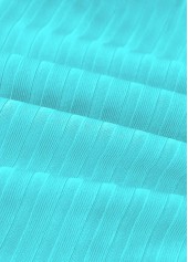 Contrast Binding Mid Waisted Striped Cyan Tankini Set | thumb picture 