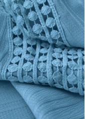 Dusty Blue Embroidery A Line Sleeveless V Neck Dress | thumb picture 