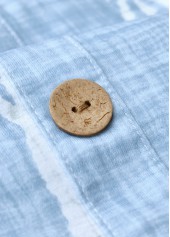 Light Blue Circular Ring Tropical Plants Print Strappy Dress | thumb picture 