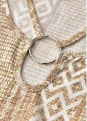 Light Camel Geometric Print Dress | thumb picture 