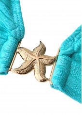 V-Neck Lace Cyan One Piece Swimwear and Bra | thumb picture 