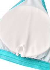 V-Neck Lace Cyan One Piece Swimwear and Bra | thumb picture 