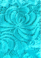 V-Neck Lace Cyan One Piece Swimwear and Bra | thumb picture 